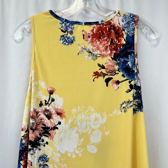 Saved By The Dress Womens Multicolor Floral Yellow/Multi Sleeveless Top Medium - Picture 7 of 11